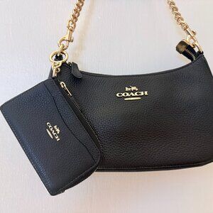 medium coach teri shoulder bag and charm wallet